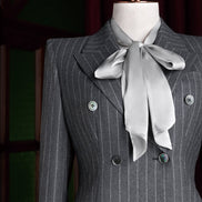 Grey & White Pinstripe Suit