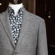 Grey Houndstooth Blazer & Black Trousers