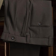 Light Sage Green Jacket & Dark Brown Trousers