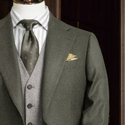 Olive Blazer & Light Grey Trousers