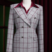 Light Grey & Red Checked Jacket