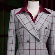 Light Grey & Red Checked Jacket