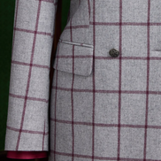 Light Grey & Red Checked Jacket