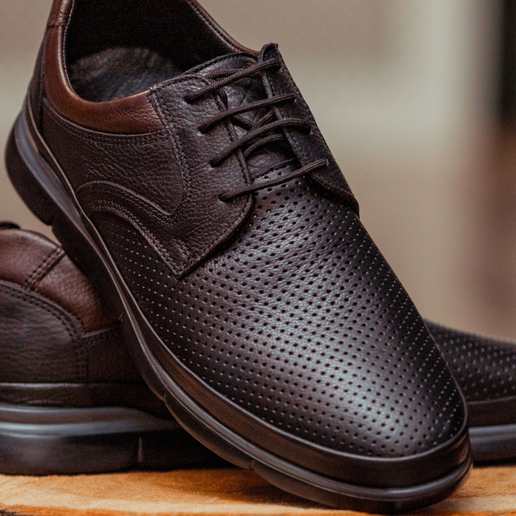 Black Leather Lace Up Shoes