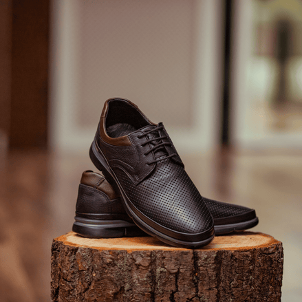 Black Leather Lace Up Shoes