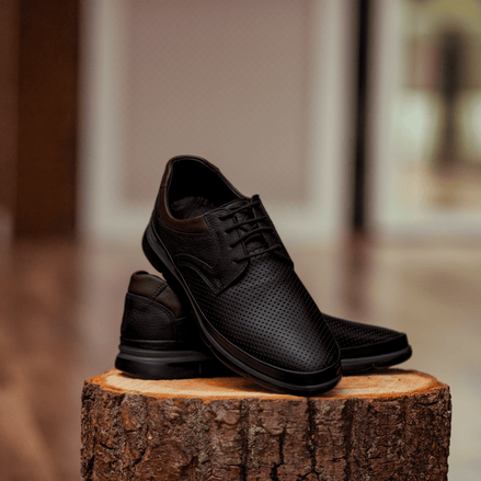 Black Leather Lace Up Shoes