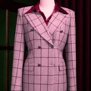 Light Grey & Red Checked Jacket