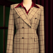 Light Grey & Red Checked Jacket